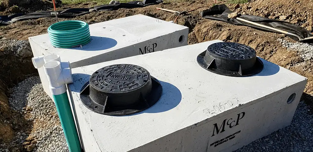 Grease trap installation unit set in place for drainage protection in Tuscaloosa, AL