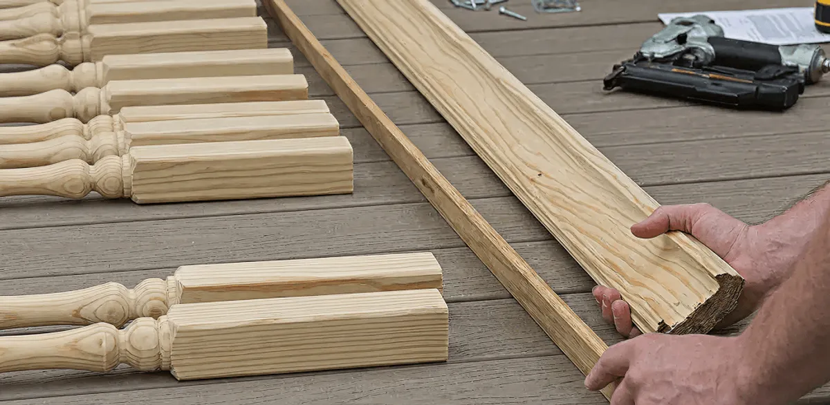 Handrail installation materials and wood components for stair rail work in Tuscaloosa, AL